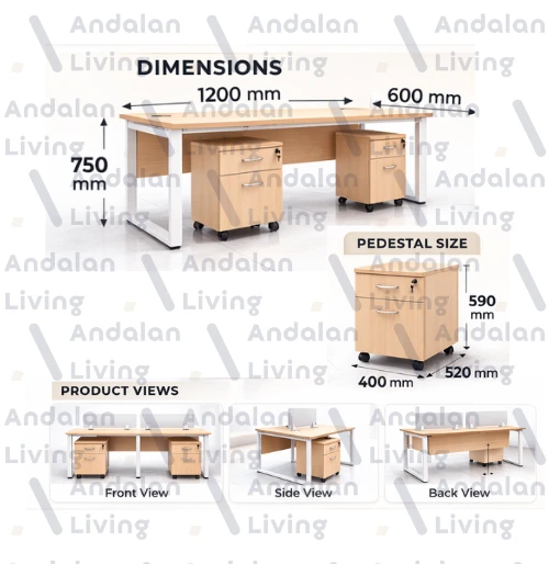 Meja Kantor Inco 2 Orang FLUIX - WS.2P.F + Laci DW-FLUIX.WS.2P.F