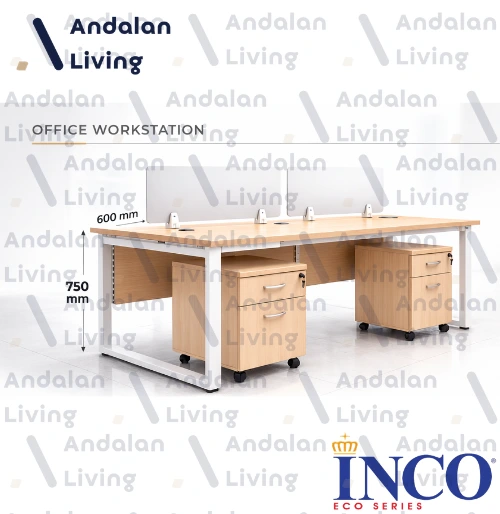 Meja Kantor Inco 2 Orang FLUIX - WS.2P.F + Laci DW-FLUIX.WS.2P.F